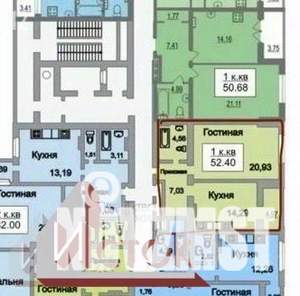 1-к квартира, вторичка, 48м2, 17/20 этаж