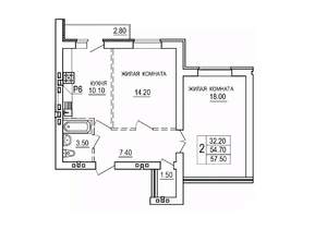 2-к квартира, вторичка, 58м2, 9/10 этаж