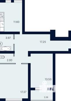 2-к квартира, вторичка, 69м2, 1/4 этаж