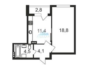 1-к квартира, вторичка, 42м2, 2/4 этаж