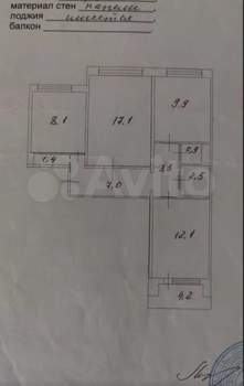 3-к квартира, вторичка, 64м2, 2/9 этаж