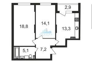 2-к квартира, вторичка, 61м2, 2/4 этаж