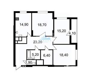 3-к квартира, вторичка, 109м2, 2/16 этаж
