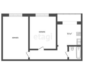 2-к квартира, вторичка, 48м2, 1/10 этаж