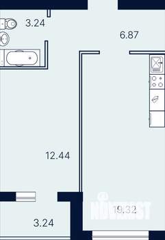 1-к квартира, вторичка, 45м2, 4/4 этаж