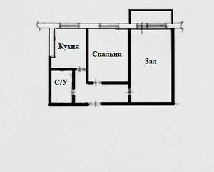 2-к квартира, вторичка, 48м2, 9/9 этаж