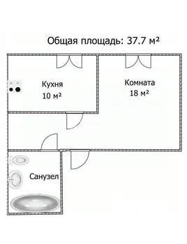 1-к квартира, вторичка, 38м2, 1/9 этаж