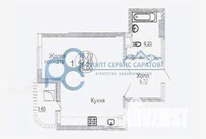 1-к квартира, вторичка, 42м2, 5/25 этаж