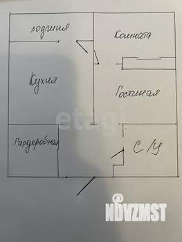 2-к квартира, вторичка, 43м2, 13/22 этаж