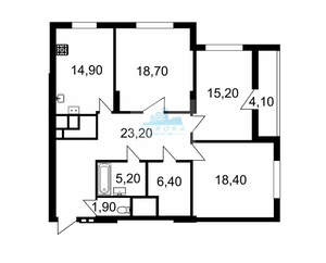 3-к квартира, вторичка, 109м2, 2/16 этаж