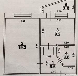 1-к квартира, вторичка, 37м2, 5/10 этаж