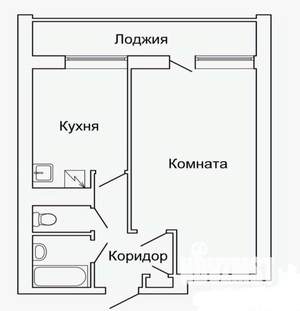 1-к квартира, вторичка, 32м2, 1/9 этаж