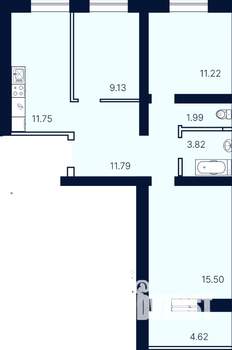 3-к квартира, строящийся дом, 70м2, 2/10 этаж