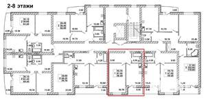1-к квартира, вторичка, 54м2, 7/8 этаж
