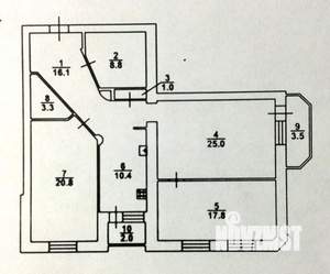 3-к квартира, вторичка, 85м2, 9/10 этаж