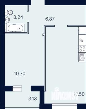 1-к квартира, строящийся дом, 41м2, 1/4 этаж
