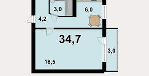 1-к квартира, вторичка, 30м2, 3/5 этаж