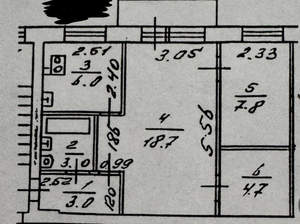 2-к квартира, вторичка, 43м2, 4/5 этаж