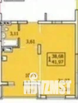 1-к квартира, сданный дом, 40м2, 5/10 этаж