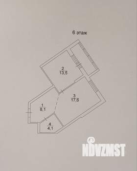 1-к квартира, вторичка, 43м2, 6/19 этаж