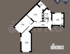 3-к квартира, вторичка, 90м2, 1/23 этаж