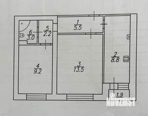 2-к квартира, вторичка, 42м2, 1/9 этаж