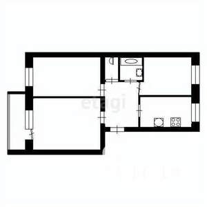 3-к квартира, вторичка, 59м2, 3/5 этаж