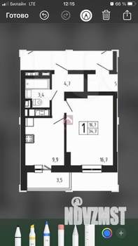 1-к квартира, вторичка, 35м2, 12/18 этаж