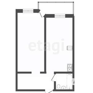 1-к квартира, вторичка, 44м2, 1/7 этаж