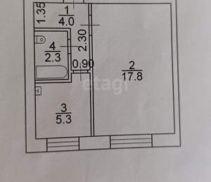 1-к квартира, вторичка, 21м2, 5/9 этаж