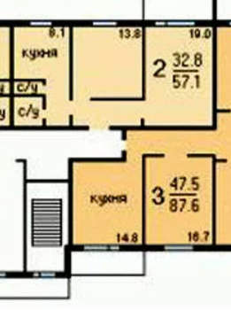 2-к квартира, вторичка, 54м2, 6/10 этаж