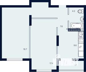 2-к квартира, вторичка, 60м2, 4/4 этаж