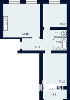 2-к квартира, строящийся дом, 70м2, 3/10 этаж