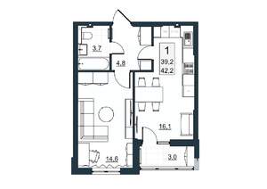 1-к квартира, вторичка, 39м2, 8/10 этаж