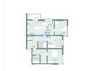 4-к квартира, вторичка, 82м2, 14/22 этаж