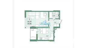 1-к квартира, вторичка, 36м2, 18/22 этаж