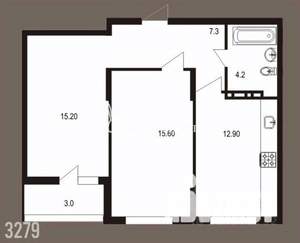 2-к квартира, сданный дом, 59м2, 3/10 этаж