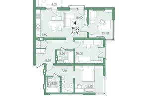4-к квартира, вторичка, 78м2, 18/22 этаж